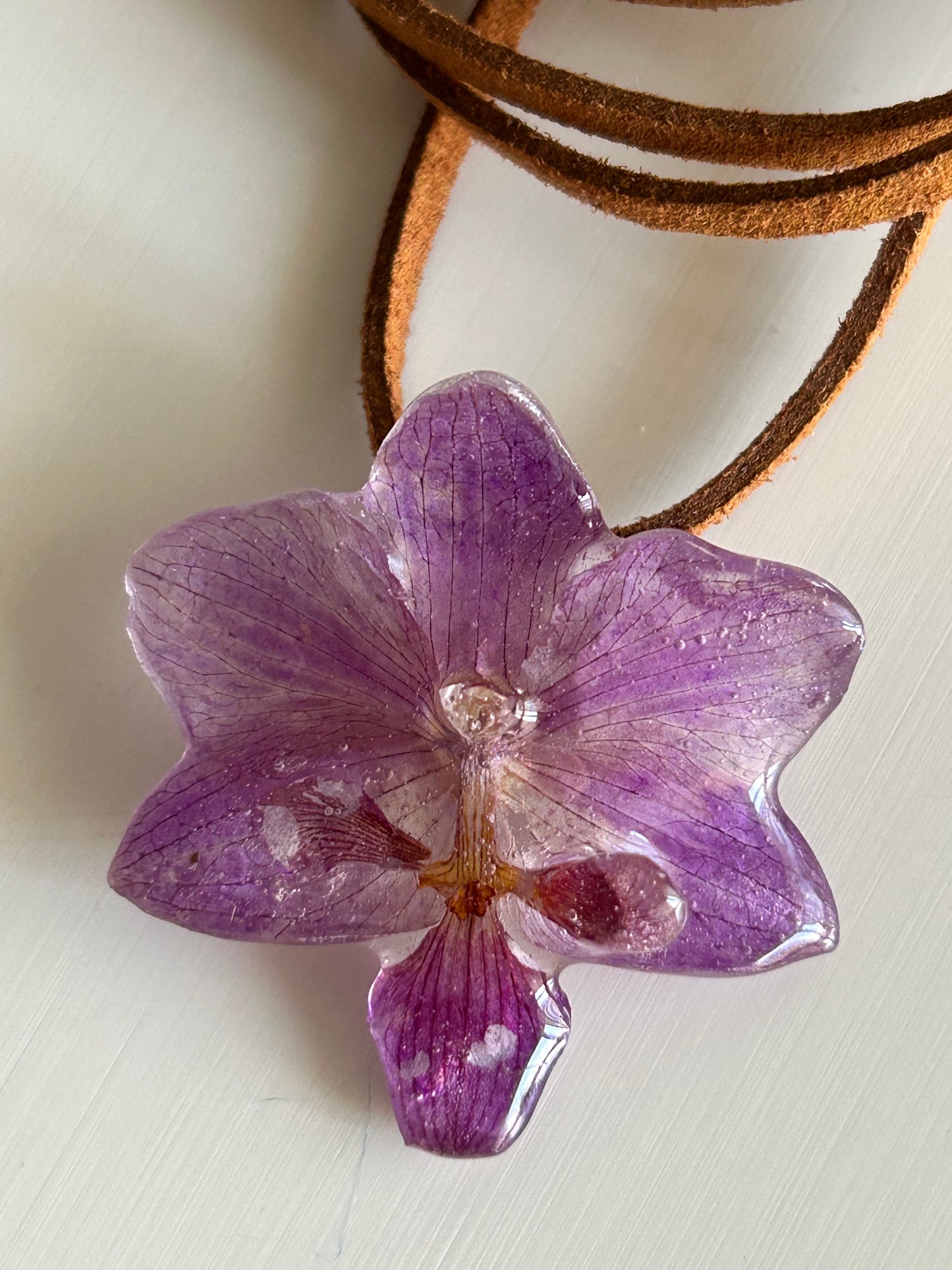mini purple orchid choker