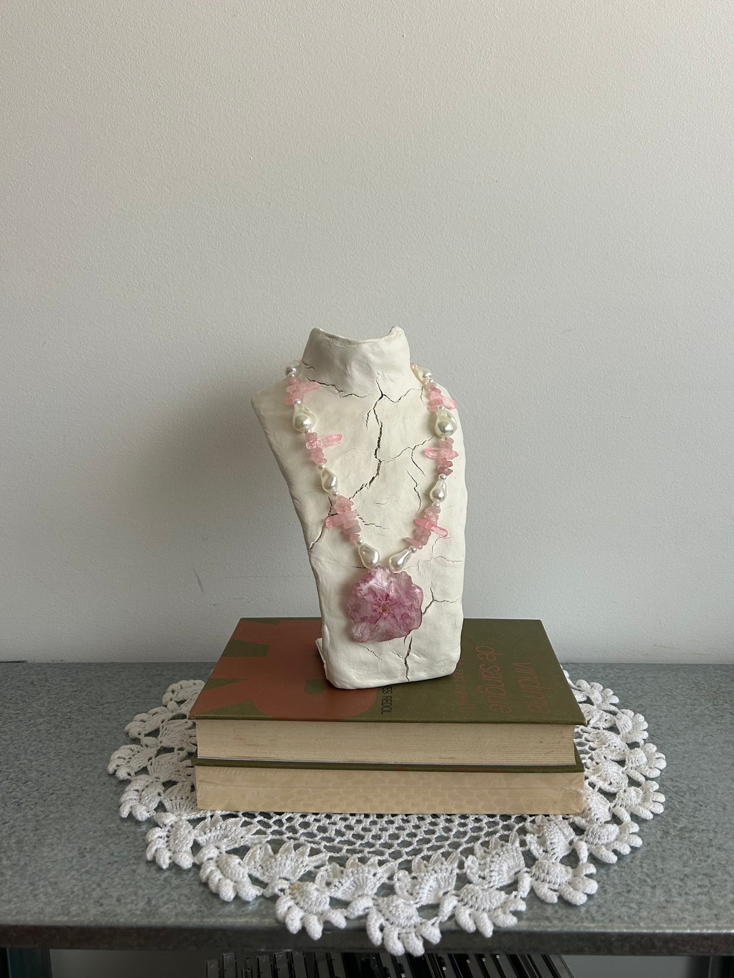 pink bloom necklace