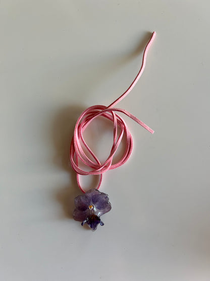 mini purple orchid choker