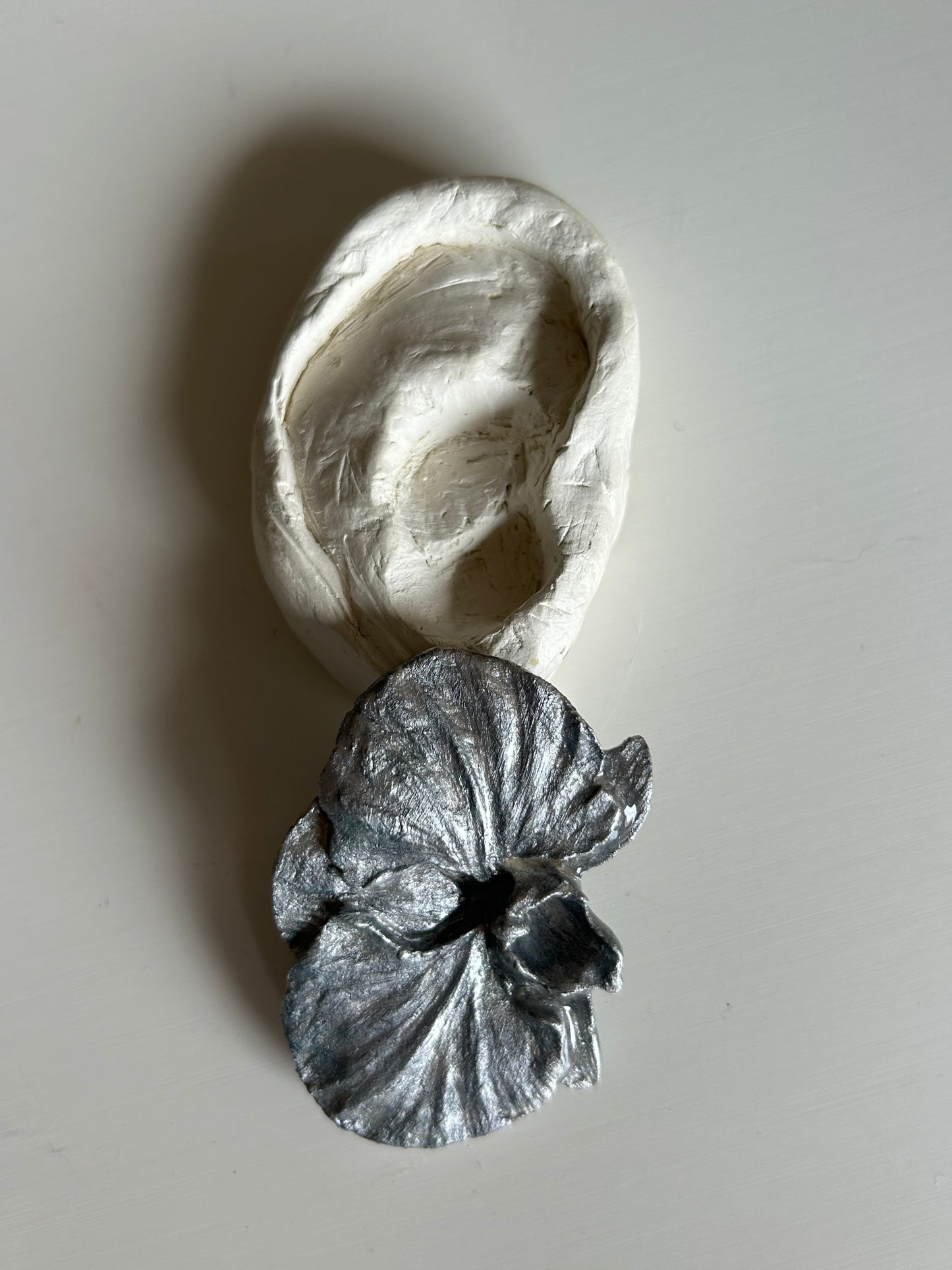 silver phalaenopsis stud earrings