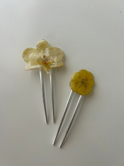 orchid & pearls french pin