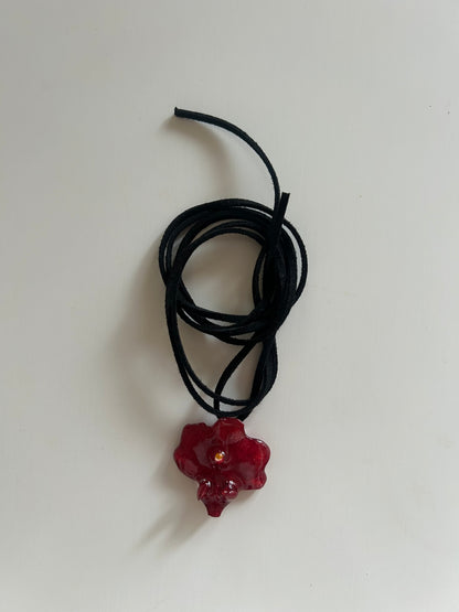 red wine orchid choker