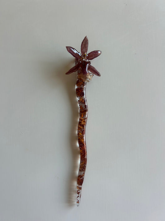 orchid hair stick
