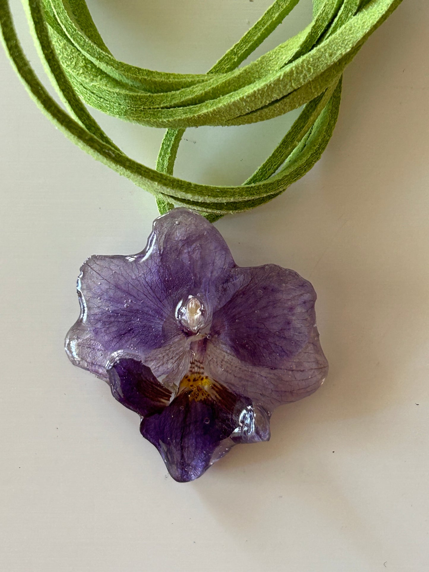 mini purple orchid choker