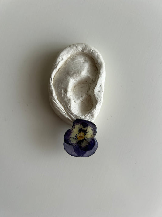 pansy stud earrings