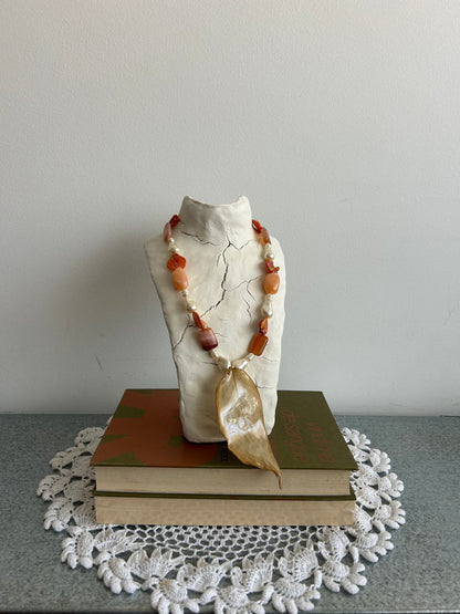 caramel leaf necklace