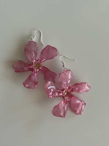 pink blossom earrings