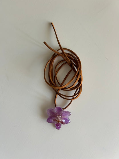 mini purple orchid choker