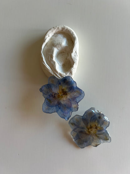 blue velvet stud earrings