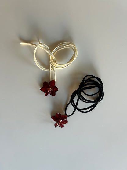 red wine orchid choker