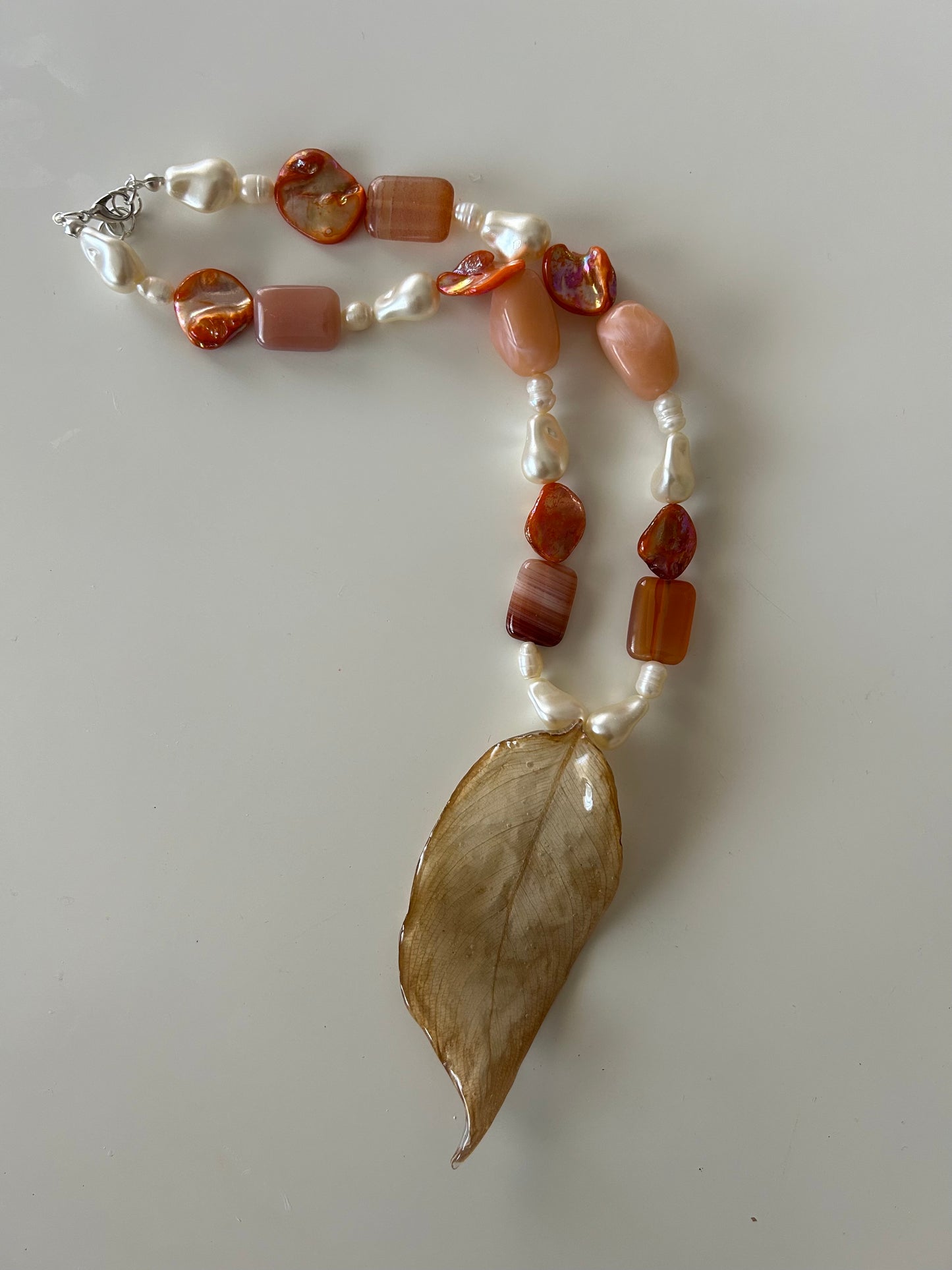 caramel leaf necklace