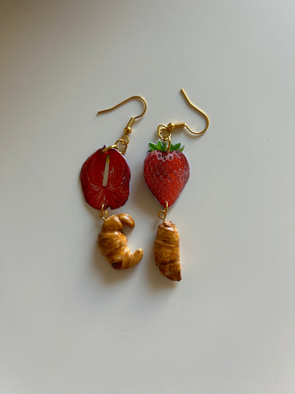 croissants & red earrings