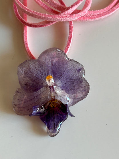 mini purple orchid choker