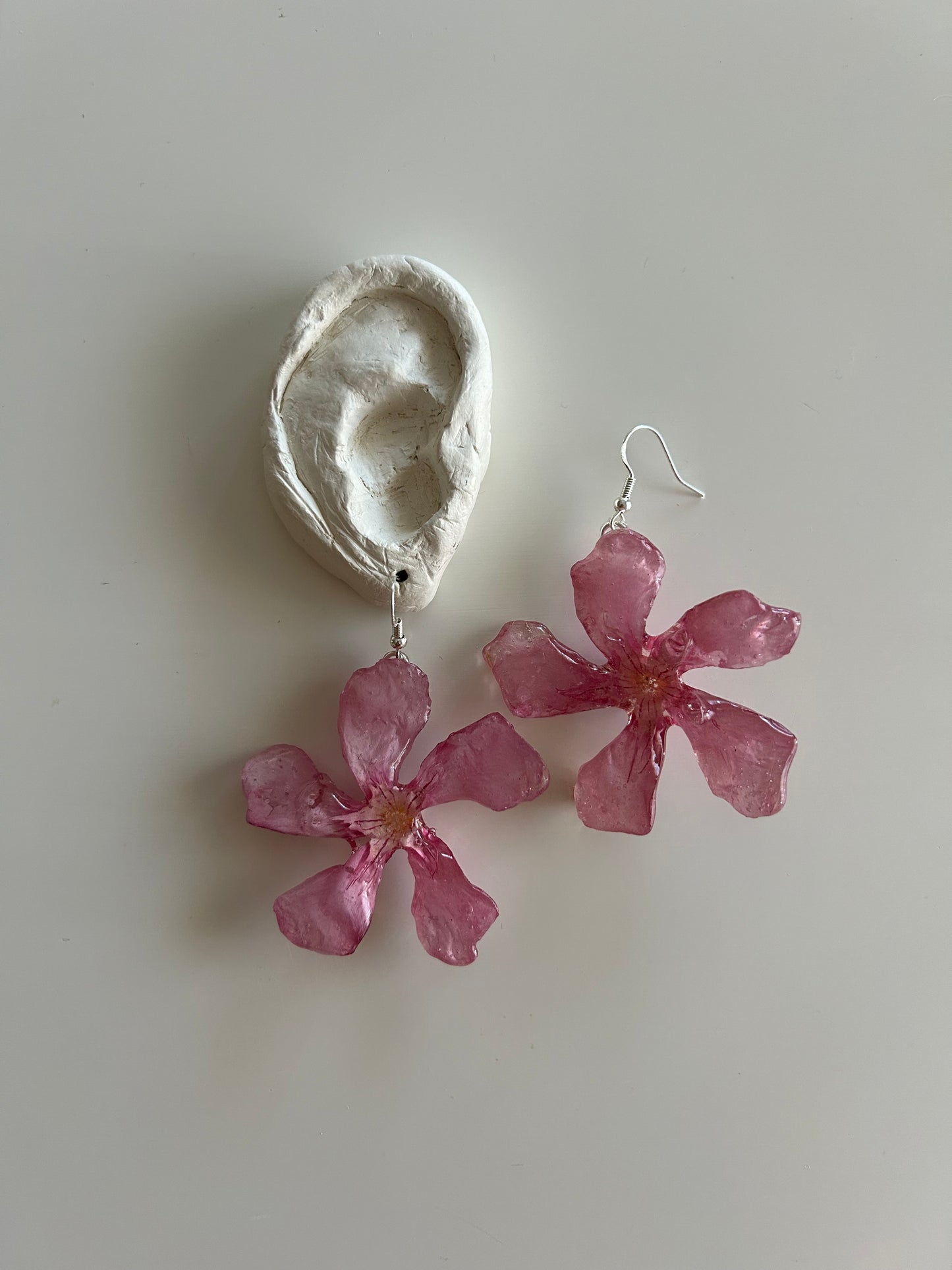 pink blossom earrings