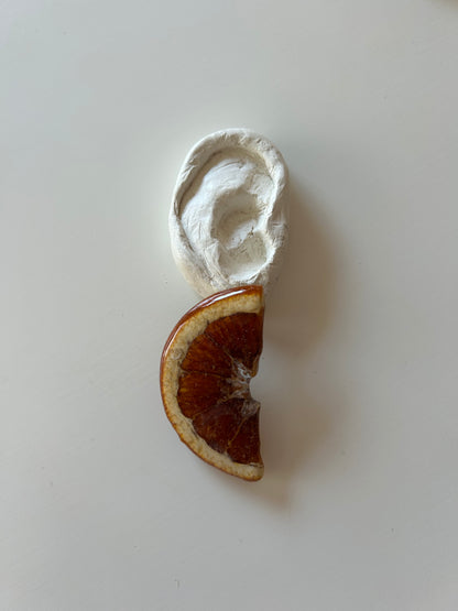 brincos fatias de laranja