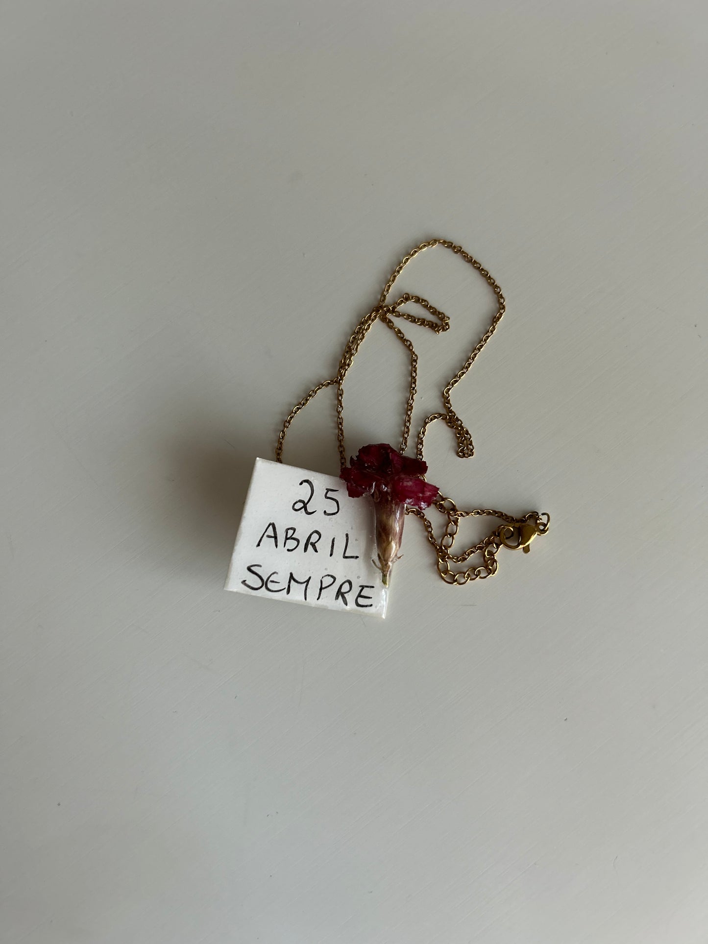 colar mini cravo + frase