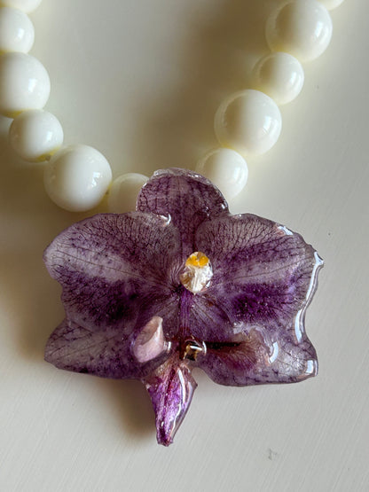 lilac orchid necklace