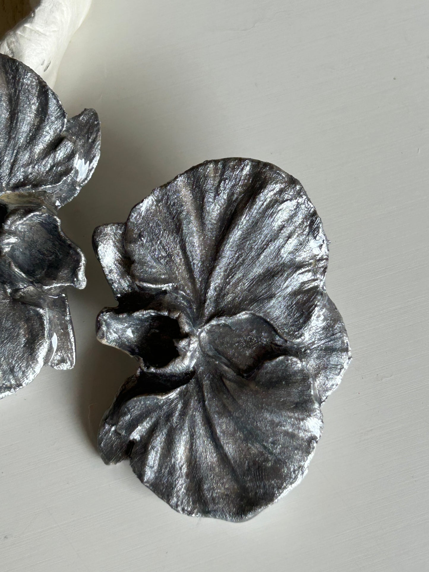 silver phalaenopsis stud earrings