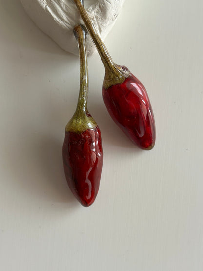 (real) chili pepper earrings