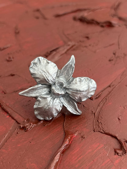 silver cattleya adjustable ring