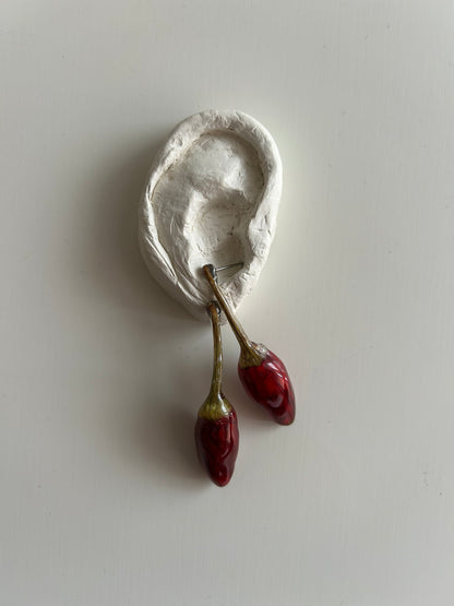 (real) chili pepper earrings