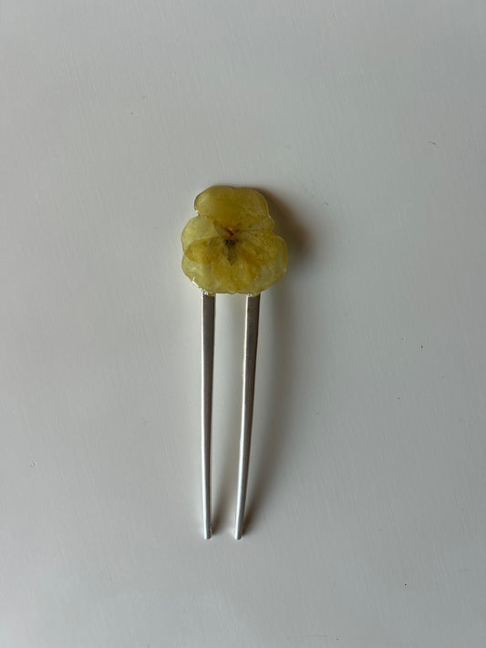 yellow pansy french pin