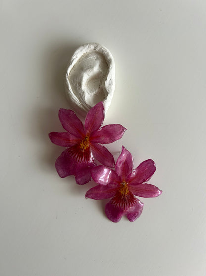 orchid stud earrings