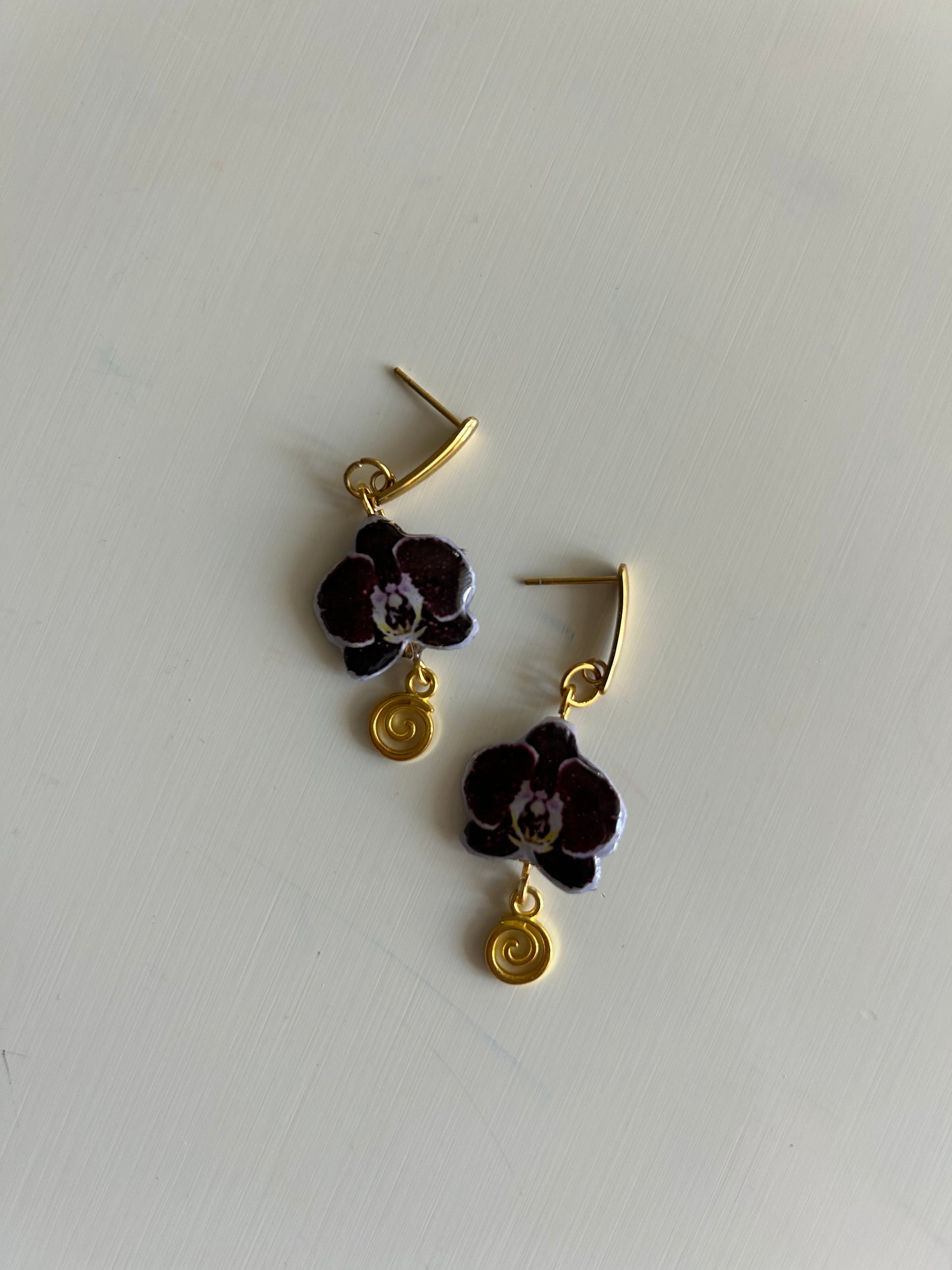 plum orchid earrings