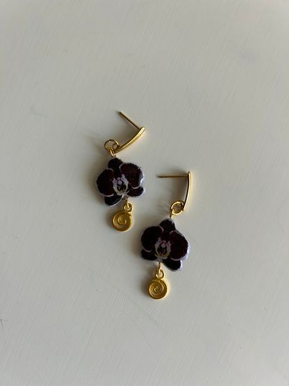plum orchid earrings
