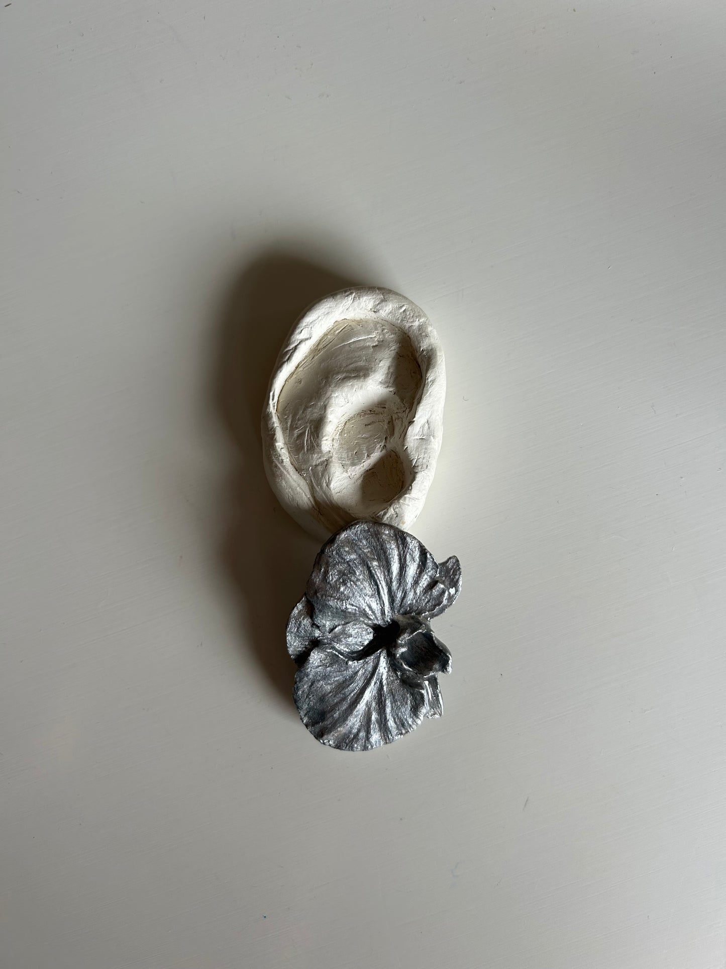 silver phalaenopsis stud earrings