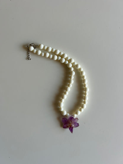purple orchid necklace