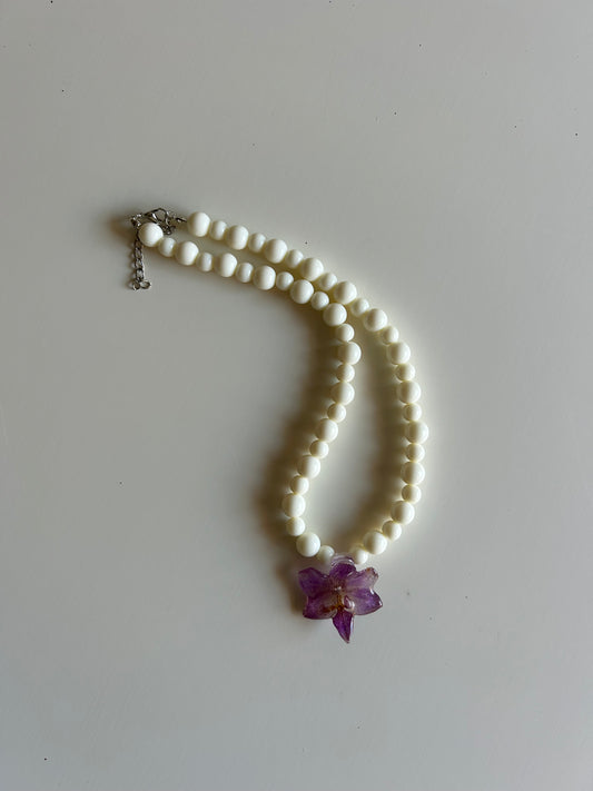purple orchid necklace