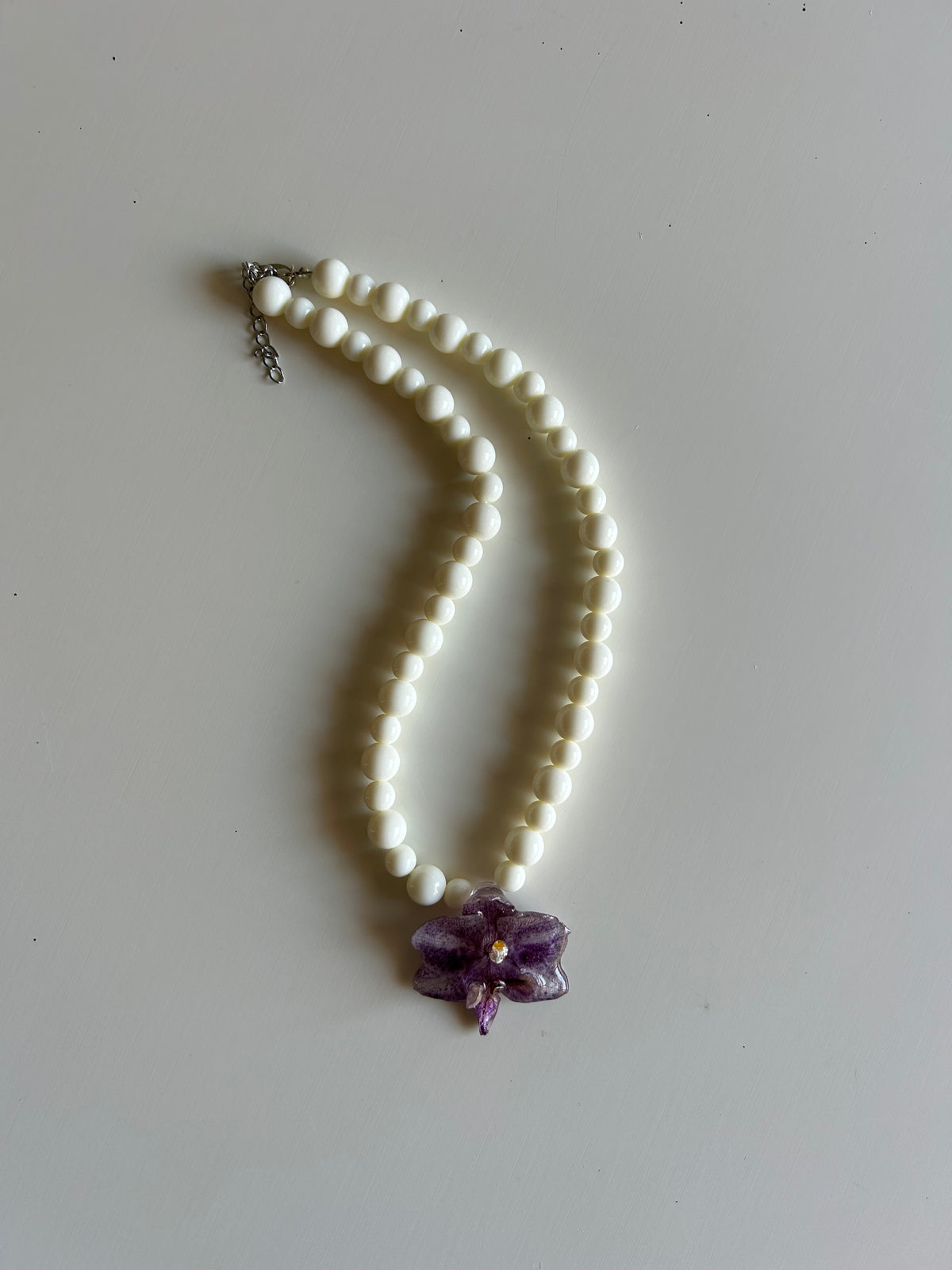 lilac orchid necklace