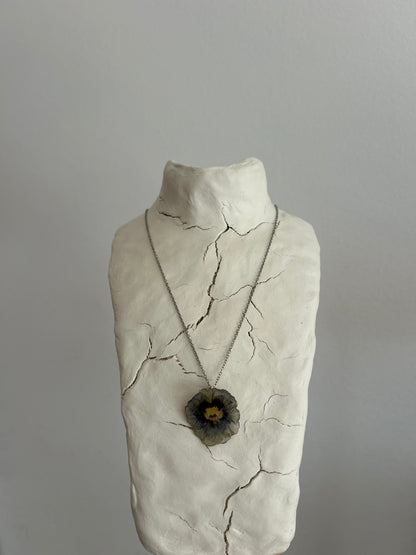 pansy silver necklace