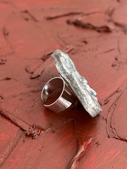 silver phalænopsis adjustable ring