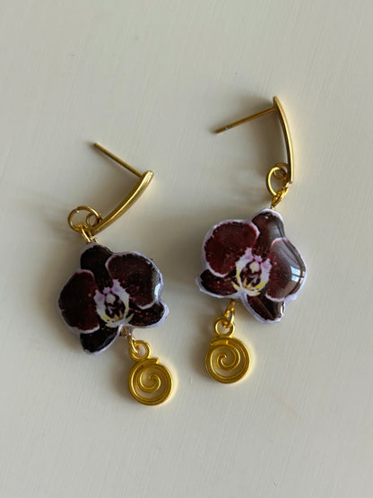plum orchid earrings