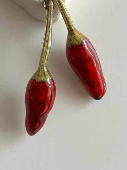 (real) chili pepper earrings