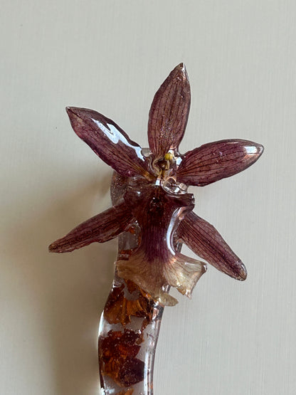 orchid hair stick