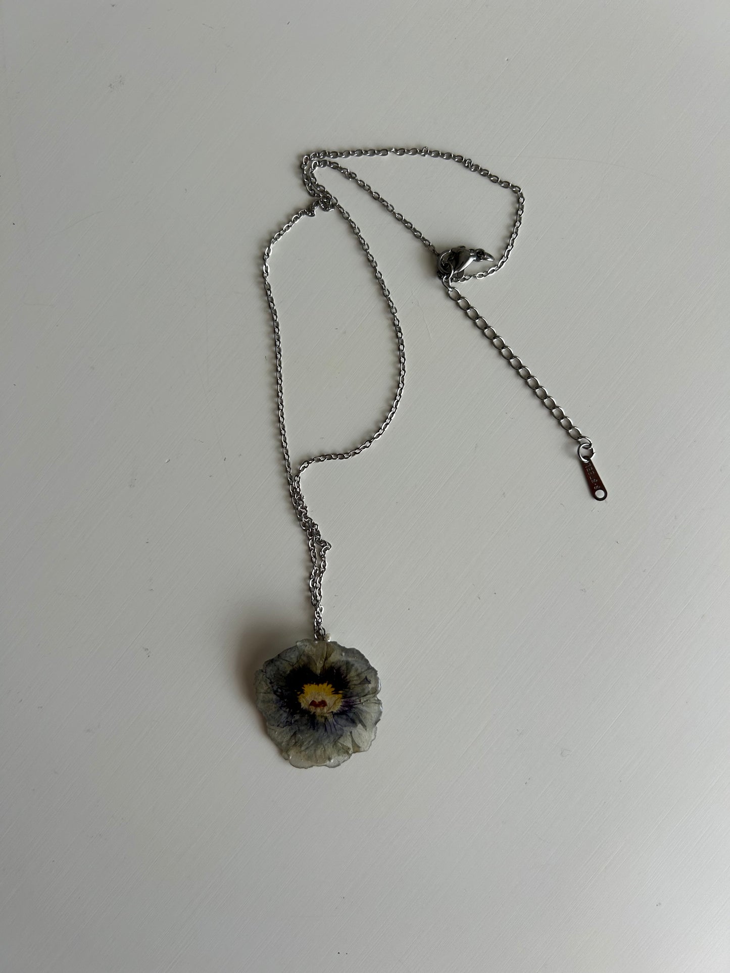 pansy silver necklace