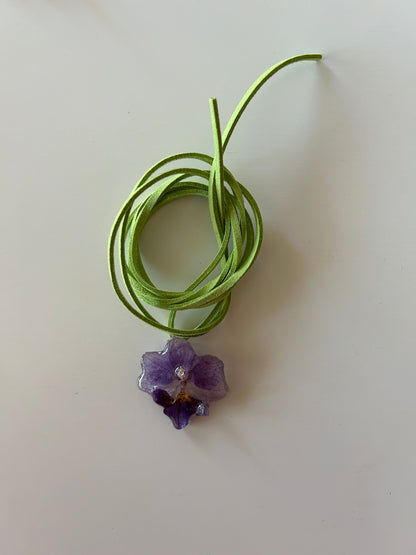 mini purple orchid choker