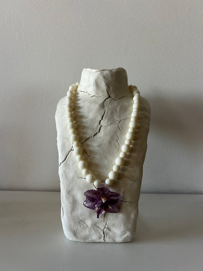 lilac orchid necklace