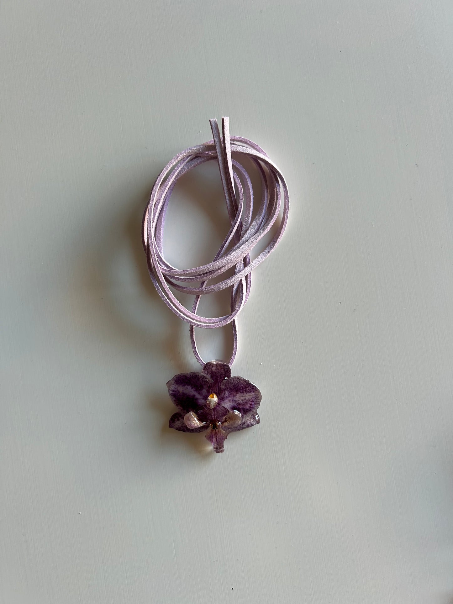 mini purple orchid choker