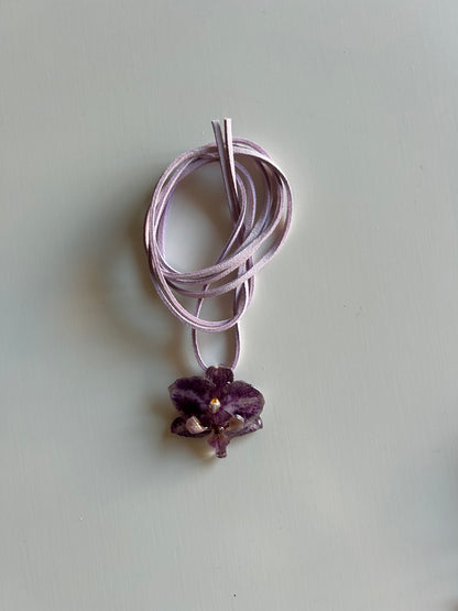 mini purple orchid choker