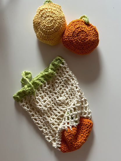 fruity crochet market bag