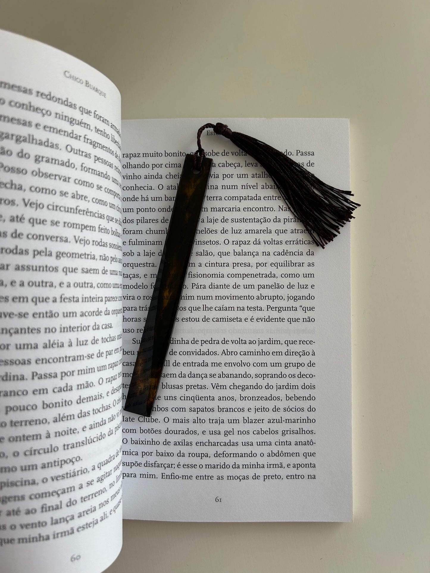 brown bookmarker
