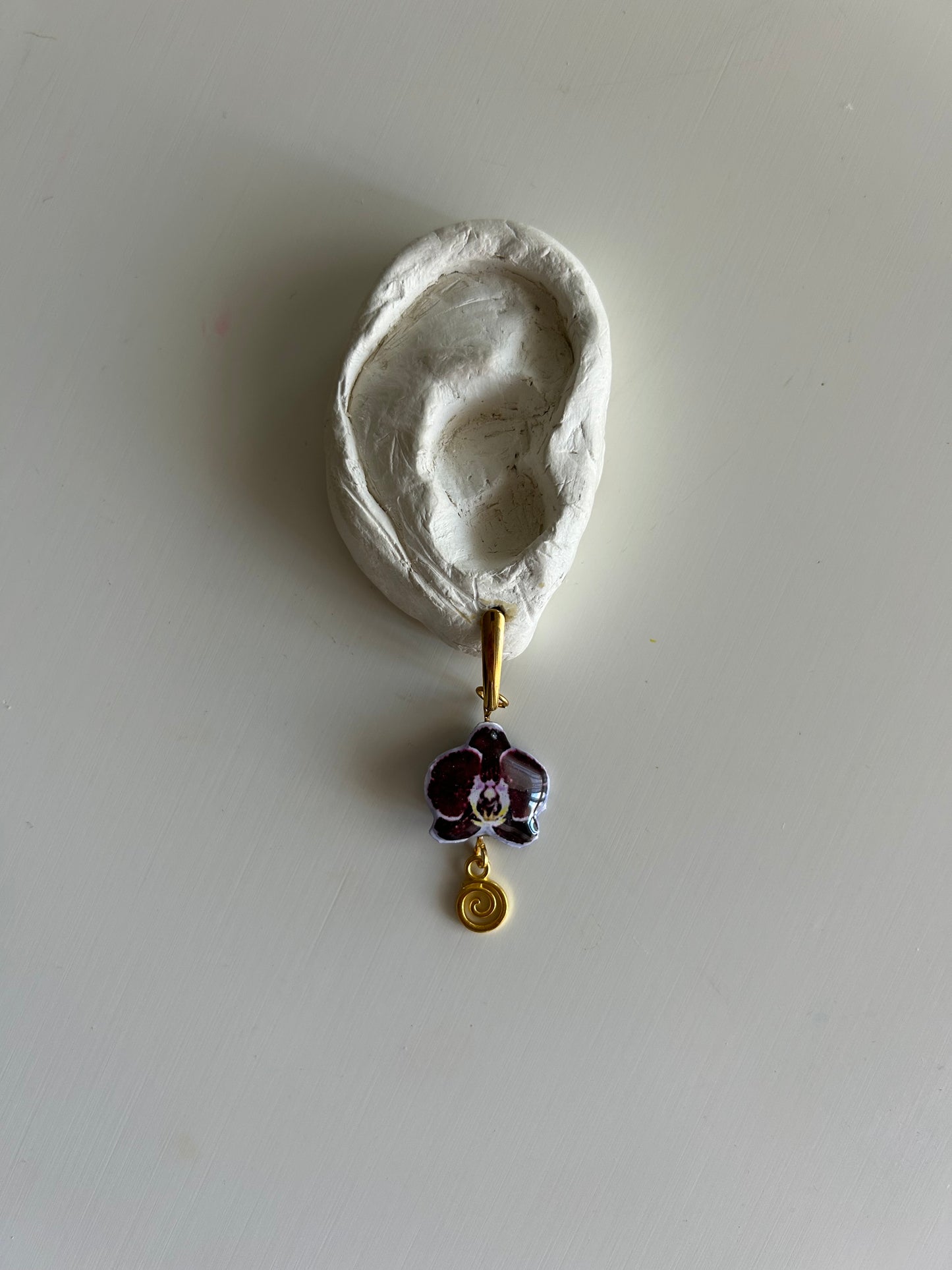plum orchid earrings