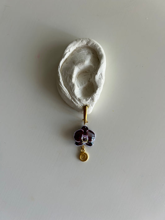 plum orchid earrings