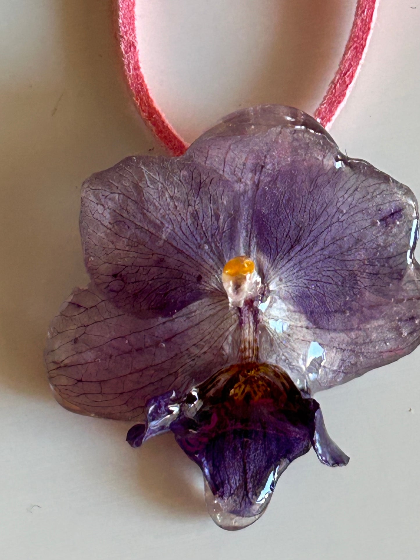 mini purple orchid choker