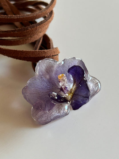 mini purple orchid choker