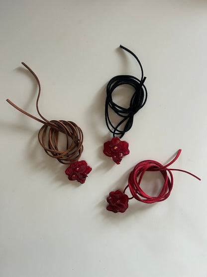 red wine orchid choker